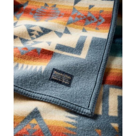 NWT Pendleton Beaver State Chief Joseph Wool Blend Blanket Slate Multi 64"x80" - Picture 5 of 14